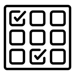 Approved quiz icon outline vector. Word education. Time checklist