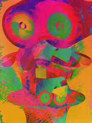 Abstract retro futuristic glitch colorful background