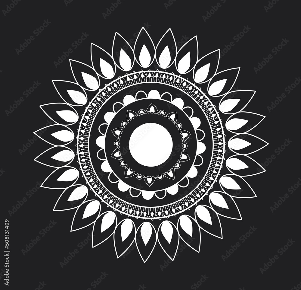 Poster ornament circle in boho style. unusual patterns from simple and organic geometric shapes. abstract p