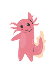 flat pink axolotl illustration