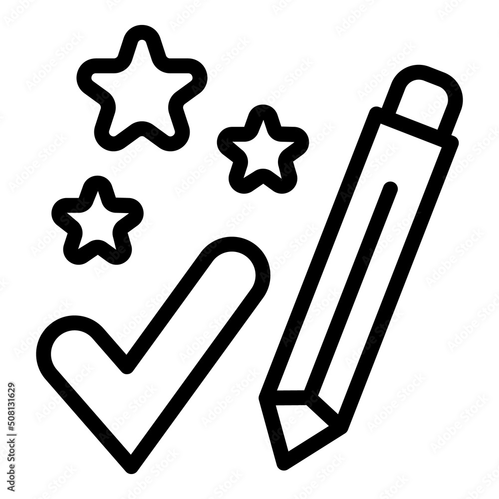 Poster approved quiz icon outline vector. trivia exam. ask test