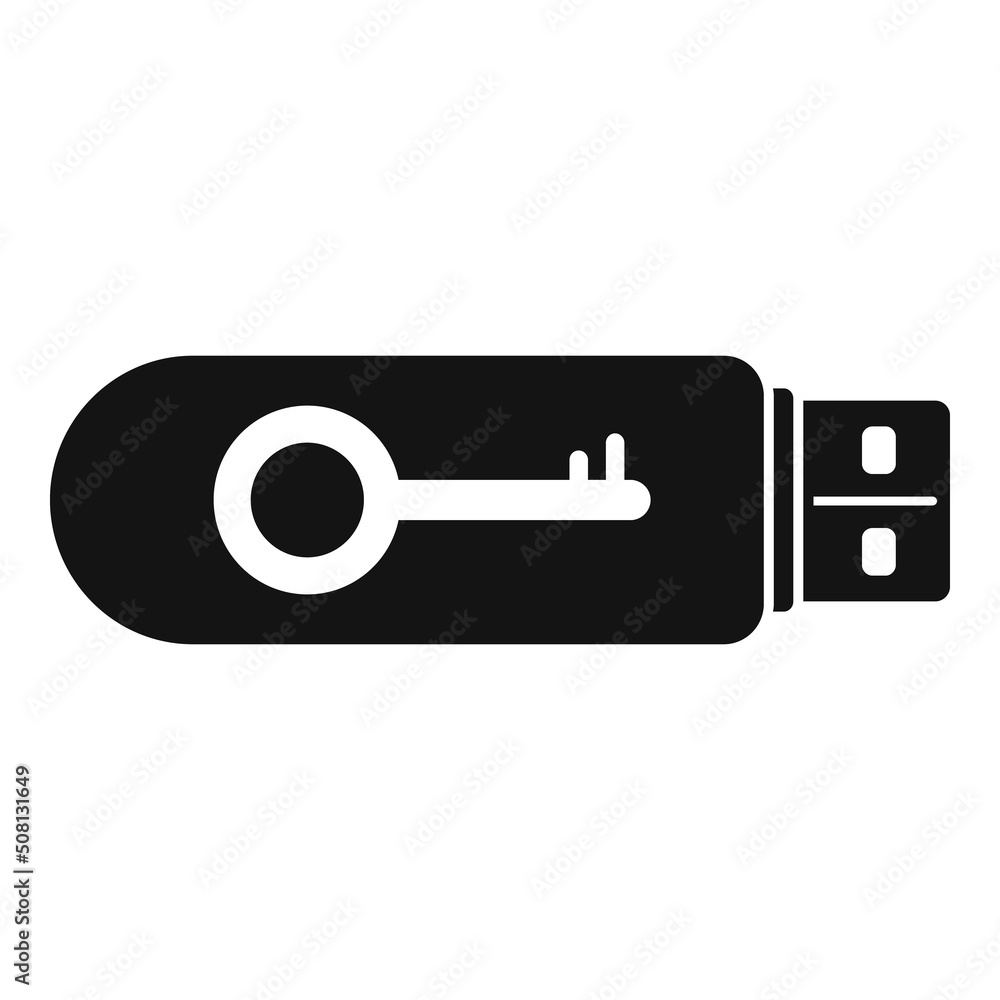 Poster usb flash password recovery icon simple vector. page account