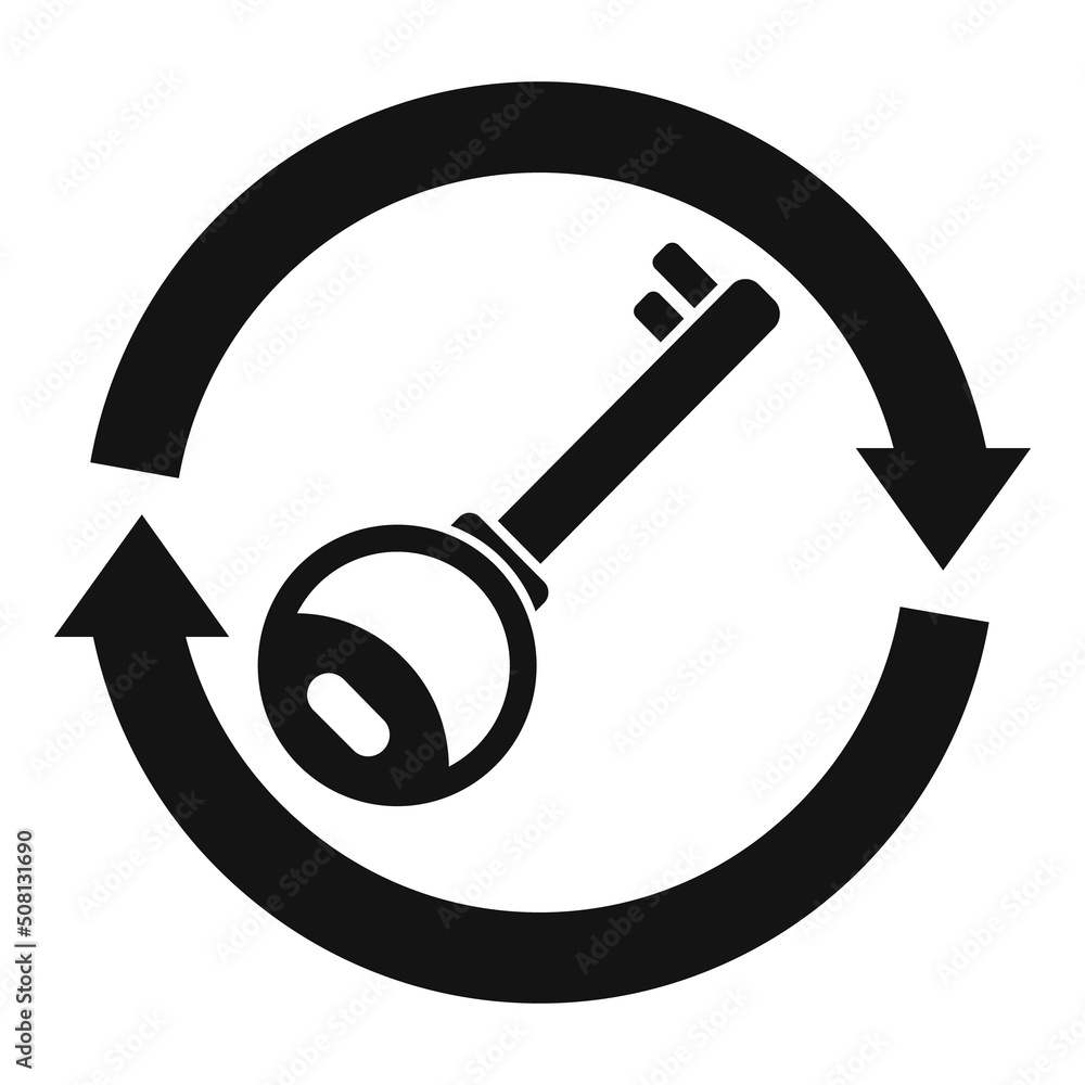 Poster key password recovery icon simple vector. web account