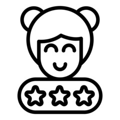 Girl quiz icon outline vector. Ask test. Game exam