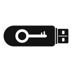 Usb flash password recovery icon simple vector. Page account