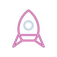 flat neon rocket design