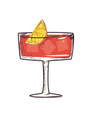 red cocktail illustration