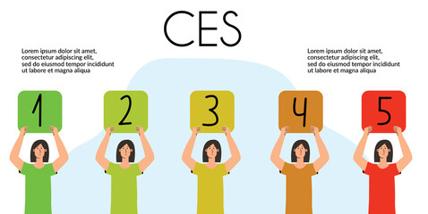 Customer Effort Score. Vector illustration in flat style