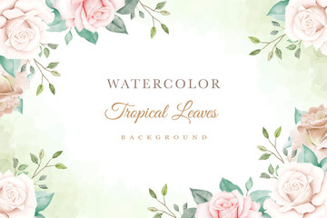 Floral Frame Background Watercolor