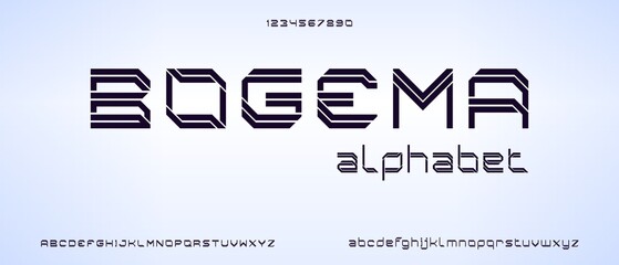 Bogema, modern creative alphabet with urban style template