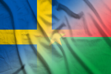 Sweden and Burkina Faso national flag international relations BFA SWE