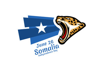 June 26, Independence day of Somalia vector illustration. Suitable for greeting card, poster and banner 