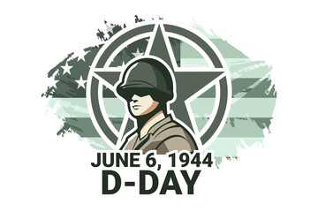 June 6, 1944. D-day, Normandy Landing vector illustration. Suitable for greeting card, poster and banner  - obrazy, fototapety, plakaty