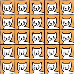seamless pattern of cute cat cartoon