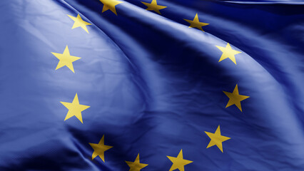 european union flag, 3d rendering