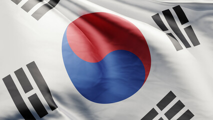 korea national flag, 3d rendering - obrazy, fototapety, plakaty