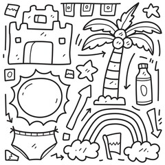 Doolde beach cartoon illustration design