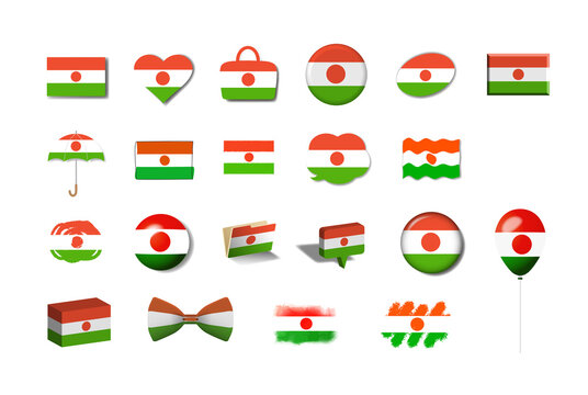 ニジェール　国旗イラスト21種