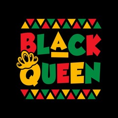 Black Queen - Juneteenth African American Independence Day, June 19. Juneteenth Celebrate Black Freedom Vector Illustration
