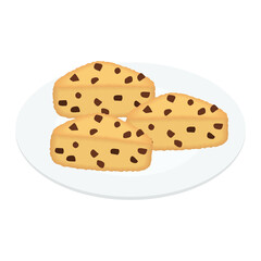 チョコチップが入ったスコーンのイラスト