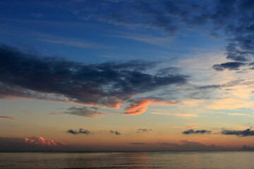 morning sunrise from the sea of ​​clouds and brightly colored skies
