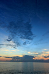 morning sunrise from the sea of ​​clouds and brightly colored skies