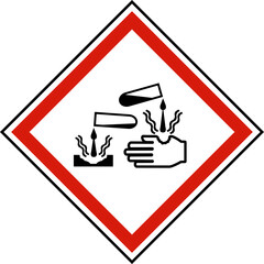  Corrosive Symbol Label On White Background