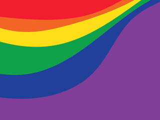 LGBTQ+ sign. Wavy rainbow colors.