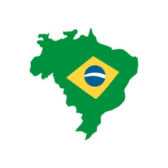 flat brazil map design