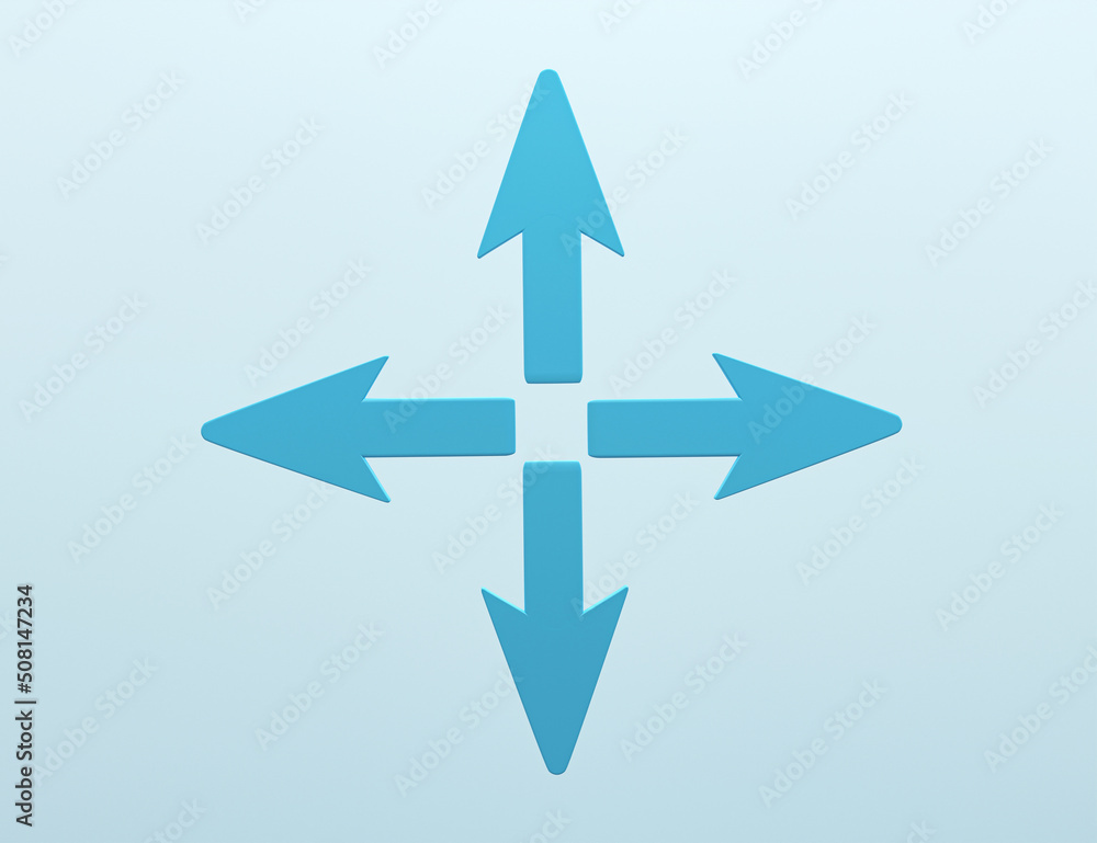 Poster 3d rendering, 3d illustration. resize arrows icons. arrows pointing in expanded form resizes, drag a