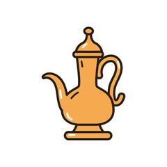 flat indian tea pot design