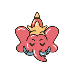 flat ganesha face design