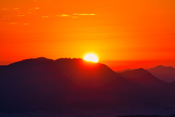 Scenic view of Mt.Yongbongsan during sunrise