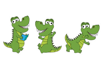 cute crocodile animal cartoon graphic