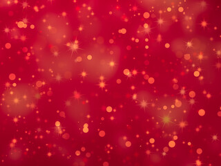 Abstract red, gold  glitter defocus lights on stars  pattern background. Ideal for Christmas card, Background ,web Display etc., 