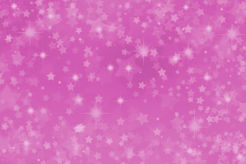 Bokeh glitter texture background on star pattern on pink-purple background.