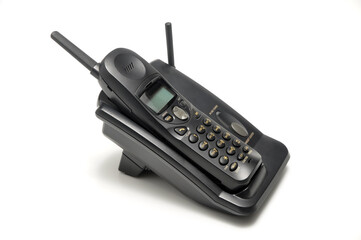 Cordless telephone or portable telephone white background
