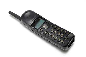 Cordless telephone or portable telephone white background