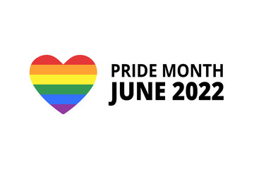 Pride month 2022, 2023, 2024 LGBTQ Pride Flag Colours Rainbow Pride symbol with heart,LGBT, minorities,

gays and lesbians sign,logo,icon Background 