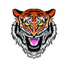 tiger head vector illustration