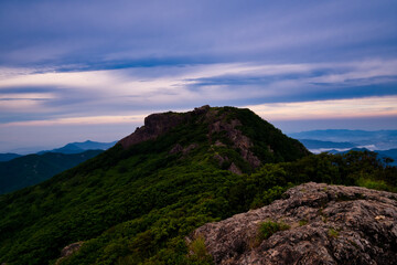 Fototapeta na wymiar Scenic view of Mt.Unjangsan during sunrise