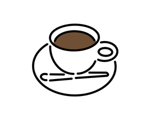 白いカップに入った美味しいホットコーヒー