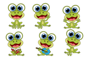 Fototapeta premium cute frog animal cartoon graphic