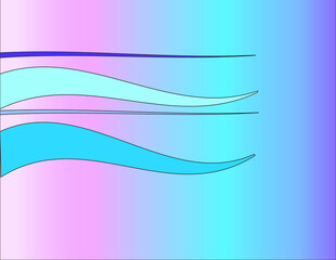 Abstract elements waves and lines in blue on a gradient background in shades of blue and pink. Ideal to use as a background in your presentations. Rigid lines that express simplicity and elegance