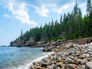 Monument Cove rocky beach in Acadia National Park Maine