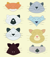 Adorable cats heads
