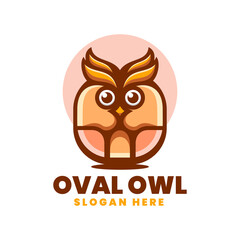 Vector Logo Illustration King Owl Simple Mascot Style.