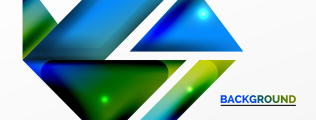 Abstract background. Simple color geometric shapes composition with 3d effect, lights and shadows. Vector Illustration For Wallpaper, Banner, Background, Card, Book Illustration, landing page