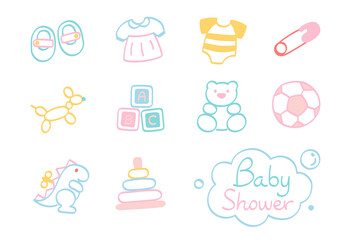 Baby  toy and accessories - hand drawn