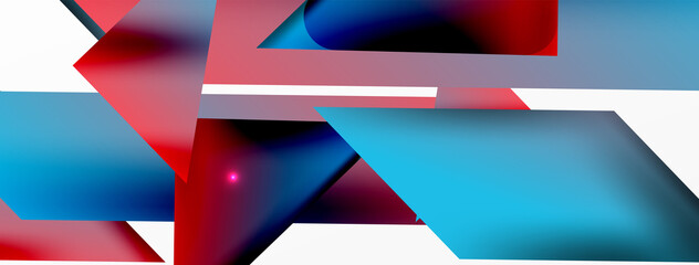 Abstract background. Simple color geometric shapes composition with 3d effect, lights and shadows. Vector Illustration For Wallpaper, Banner, Background, Card, Book Illustration, landing page